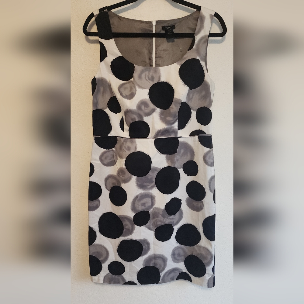 Ann Taylor Black and Gray Patterned Mini Dress